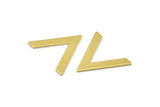 Brass V Shape, 12 Raw Brass V Shaped Blanks (28x23x1mm) M01247
