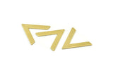 Brass V Shape, 12 Raw Brass V Shaped Blanks (28x23x1mm) M01247