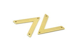Pirinç V Şeklinde, 3 Delikli 12 Ham Pirinç V Şeklinde Tılsım (28x23x1mm) M01250