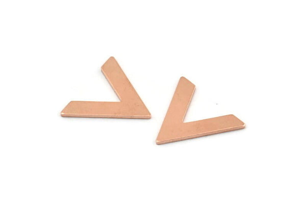 Bakır V Şekli, 12 Ham Bakır V Şeklinde Boşluk (22x18x1mm) M01267