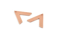 Copper V Shape, 12 Raw Copper V Shaped Charms With 1 Hole (22x18x1mm) M01268