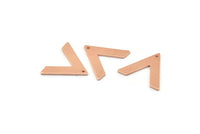 Copper V Shape, 12 Raw Copper V Shaped Charms With 1 Hole (22x18x1mm) M01268