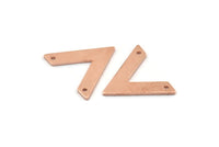 Bakır V Şeklinde, 2 Delikli 12 Ham Bakır V Şeklinde Tılsım (22x18x1mm) M01269