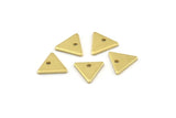 Brass Triangle Charm, 50 Raw Brass Triangle Charms With 1 Hole (8x1mm) M01238