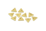 Brass Triangle Charm, 50 Raw Brass Triangle Charms With 1 Hole (8x1mm) M01238
