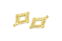 Brass Charm, 4 Raw Brass - Carpet Pattern - Charm Pendant -  Brass Rug Pattern Charms With 1 Loop (29x20x1.2mm) N1494