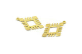 Brass Charm, 4 Raw Brass - Carpet Pattern - Charm Pendant -  Brass Rug Pattern Charms With 1 Loop (29x20x1.2mm) N1494