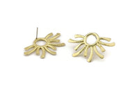Çivi Küpe, 2 Ham Pirinç, Pirinç Küpeler, Pirinç Çivi Küpeler (37x24mm) N1503