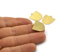 Brass D Shape,  24 Textured Raw Brass D Shape Charms With 1 Loop, Brass Blanks (18x17x0.50mm) M01372