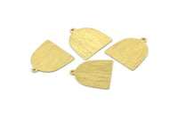 Brass D Shape,  24 Textured Raw Brass D Shape Charms With 1 Loop, Brass Blanks (18x17x0.50mm) M01371