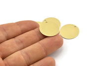 Brass Round Charm, 12 Raw Brass Round Charms With 1 Hole, Blanks (20x0.90mm) M01363