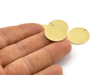 Brass Round Charm, 12 Raw Brass Round Charms With 1 Hole, Blanks (20x0.90mm) M01363