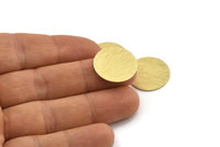 Brass Round Tag, 12 Textured Raw Brass Round Stamping Blanks, Findings (20x0.70mm) M01349