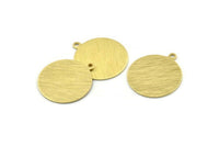 Brass Round Charm, 12 Textured Raw Brass Round Charms With 1 Loop, Blanks (23x20x0.70mm) M01370