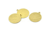 Brass Round Charm, 12 Textured Raw Brass Round Charms With 1 Loop, Blanks (23x20x0.70mm) M01370
