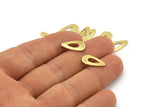 Brass Drop Blank, 50 Raw Brass Drop Blanks (15x8x0.80mm) M01382