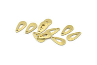 Brass Drop Charm, 50 Raw Brass Drop Charms With 1 Hole (15x8x0.80mm) M01383