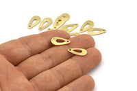 Brass Drop Charm, 50 Raw Brass Drop Charms With 1 Hole (15x8x0.80mm) M01383