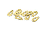 Brass Drop Charm, 50 Textured Raw Brass Drop Charms With 2 Holes, Connectors (15x8x0.80mm) M01387