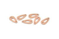 Copper Drop Charm, 50 Raw Copper Drop Charms With 2 Holes, Connectors (15x8x0.80mm) M01390