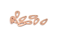 Copper Drop Charm, 50 Raw Copper Drop Charms With 2 Holes, Connectors (15x8x0.80mm) M01390