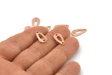 Copper Drop Charm, 50 Raw Copper Drop Charms With 2 Holes, Connectors (15x8x0.80mm) M01390