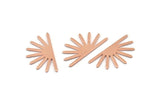 Copper Sun Blank, 24 Raw Copper Sun Blanks, Findings (25x13x0.70mm) M01406