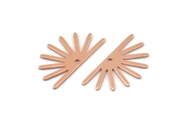 Bakır Güneş Tılsımı, 1 Delikli 24 Ham Bakır Güneş Tılsımı (25x13x0,70 mm) M01411
