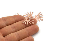 Copper Sun Charm, 24 Raw Copper Sun Charms With 2 Loops (25x17x0.70mm) M01409