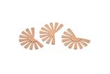 Rose Gold Sun Blank, 6 Rose Gold Plated Brass Rising Sun Flag Blanks, Findings (25x17x0.60mm) D945 Q1112