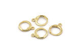 Gold Leverback Earring, 8 Gold Plated Brass Leverback Earring Findings (12mm) D1277 Q1078