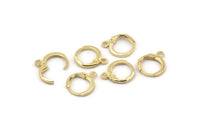 Gold Leverback Earring, 8 Gold Plated Brass Leverback Earring Findings (12mm) D1277 Q1078