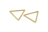 Brass Triangle Charm, 24 Raw Brass Triangle Rings, Findings (21x24x1mm) A1736