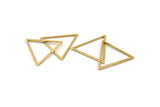 Brass Triangle Charm, 24 Raw Brass Triangle Rings, Findings (21x24x1mm) A1736
