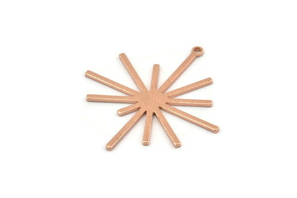 Rose Gold Boom Charm, 2 Textured Rose Gold Plated Brass Boom Charms With 1 Loop (40x38x1mm) D1397 Q0840