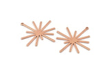 Rose Gold Boom Charm, 2 Textured Rose Gold Plated Brass Boom Charms With 1 Loop (40x38x1mm) D1397 Q0840