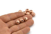 Rose Gold Ball Bead, 6 Rose Gold Plated Brass Spacer Beads, Findings (10mm) D1266 Q1000