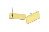 Brass Rectangle Earring, 8 Raw Brass Rectangle Stud Earrings (19x9.25x0.80mm) Y012 A1809