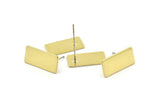 Brass Rectangle Earring, 8 Raw Brass Rectangle Stud Earrings (19x9.25x0.80mm) Y012 A1809