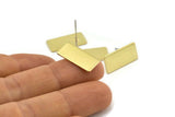 Brass Rectangle Earring, 8 Raw Brass Rectangle Stud Earrings (19x9.25x0.80mm) Y012 A1809