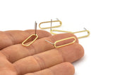 Brass Oval Earring, 12 Raw Brass Oval Stud Earrings (20x6x0.8mm) BS 1857 A1786