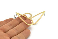 Brass Drop Earring, 4 Raw Brass Drop Stud Earrings (42x18x1mm) Bs 1311 A1740