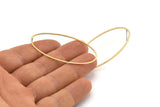 Brass Oval Earring, 6 Raw Brass Oval Stud Earrings (27x54x1mm) BS 2331 A1759