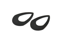 Black Drop Charm, 4 Oxidized Black Brass Drop Charms With 1 Hole, Earrings, Pendants, Findings (41x28x0.80mm) D1060 S1182