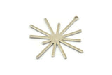 Silver Boom Charm, 4 Textured Silver Tone Brass Boom Charms With 1 Loop (40x38x1mm) D1397 H0381