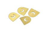 Brass Moon Blank,  24 Textured Raw Brass D Shape Blanks, Stampimg Blanks, Brass Blanks (16x17x0.50mm) M01314