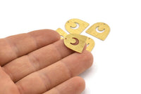 Brass Moon Charm, 24 Textured Raw Brass D Shape Charms With 1 Hole (16x17x0.50mm) M01315