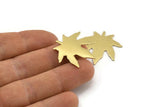 Brass Leaf Blank, 10 Raw Brass Leaf Blanks, Findings (28x0.80mm) M01295