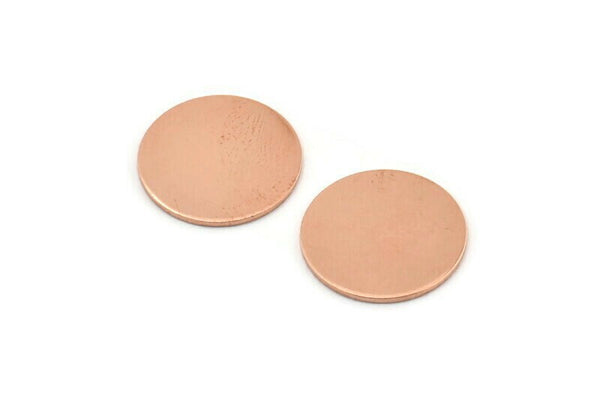 Copper Round Tag, 12 Raw Copper Round Stamping Blanks, Findings (16x0.80mm) M01347