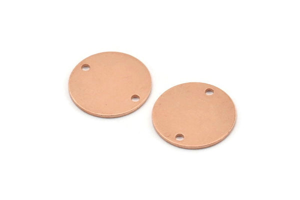 Copper Cabochon Tag, 12 Raw Copper Cabochon Tags With 2 Holes, Stamping Tags (16x0.80mm) M01350